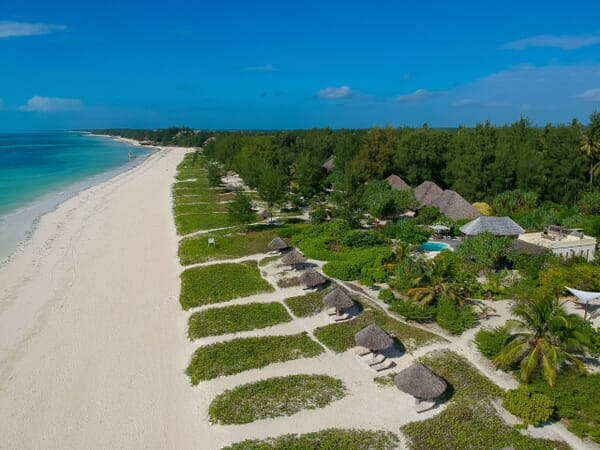 Tanzania Zanzibar White Sands Luxury Villas family safari aerial view