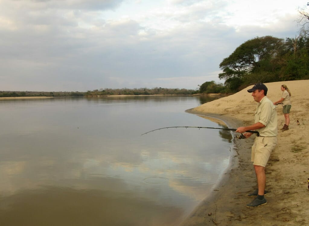 Tanzania nyerere national park fishing Rufiji River family safari
