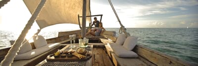 dhow boat cruise honeymoon mnemba island Zanzibar family safari