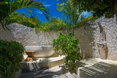 Tanzania Zanzibar White Sands Luxury Villas family safari outdoor bathtub