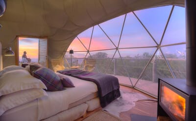 Highlands Ngorongoro honeymoon dome tent sunset Tanzania family safari