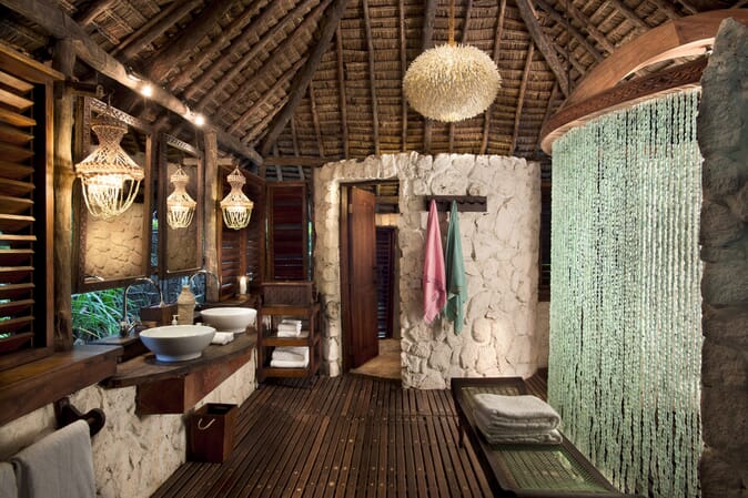 Tanzania Zanzibar Mnemba family safari bathroom