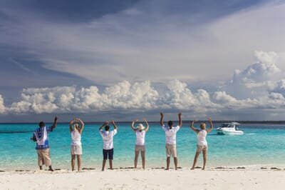 Tanzania Zanzibar Mnemba island family safari beach welcome