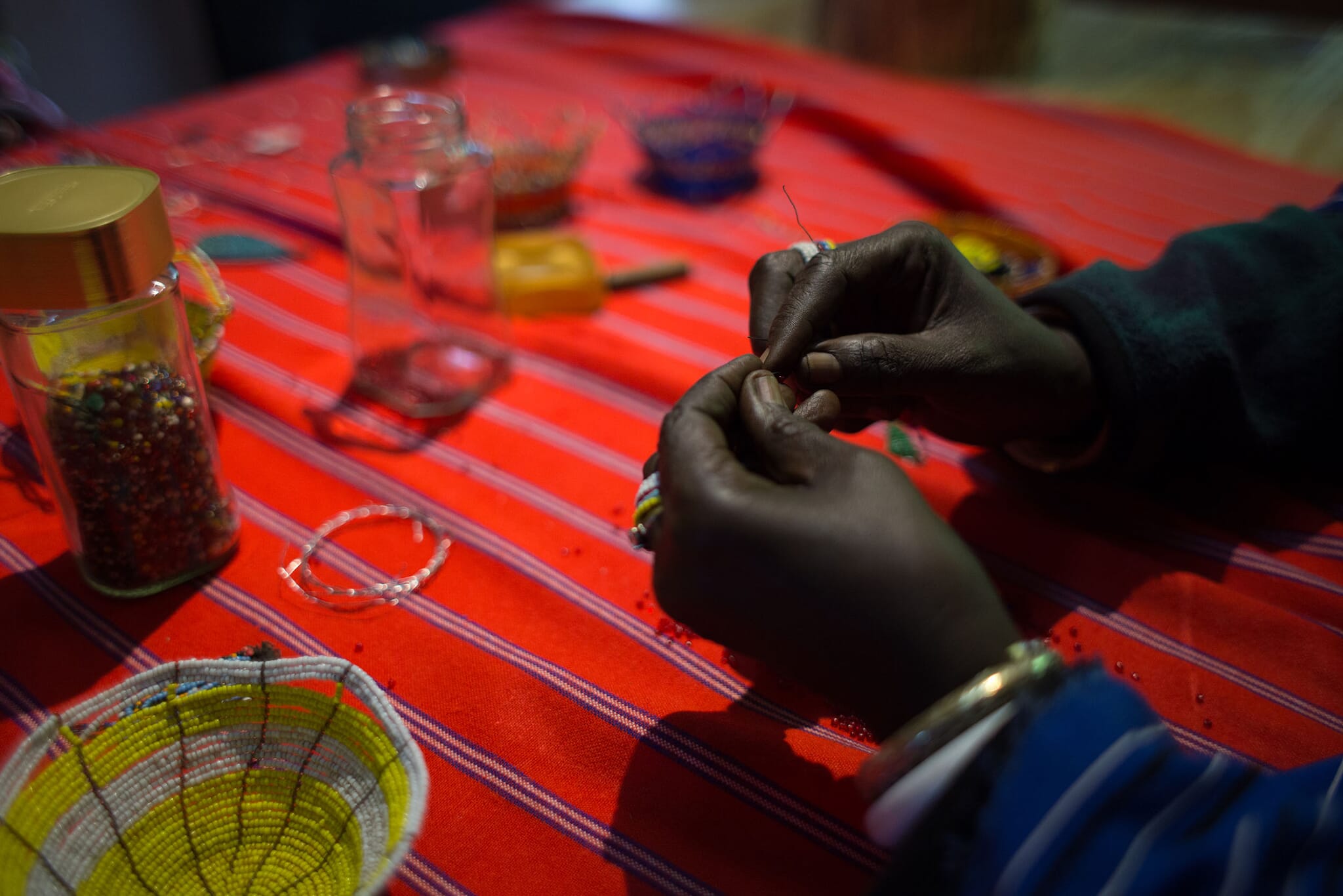 Tanzania Maasai beading Ngorongoro family safari