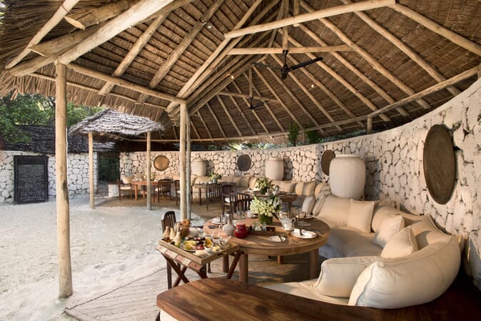 Tanzania Zanzibar andBeyond Mnemba island family safari dining area