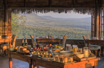 Tanzania Serengeti andBeyond Klein's Camp family safari dining room