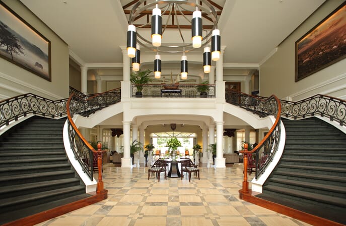 Kenya Nairobi Hemingways family safari lobby stairway