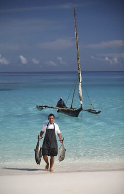 Tanzania Zanzibar Mnemba family safari fresh fish chef