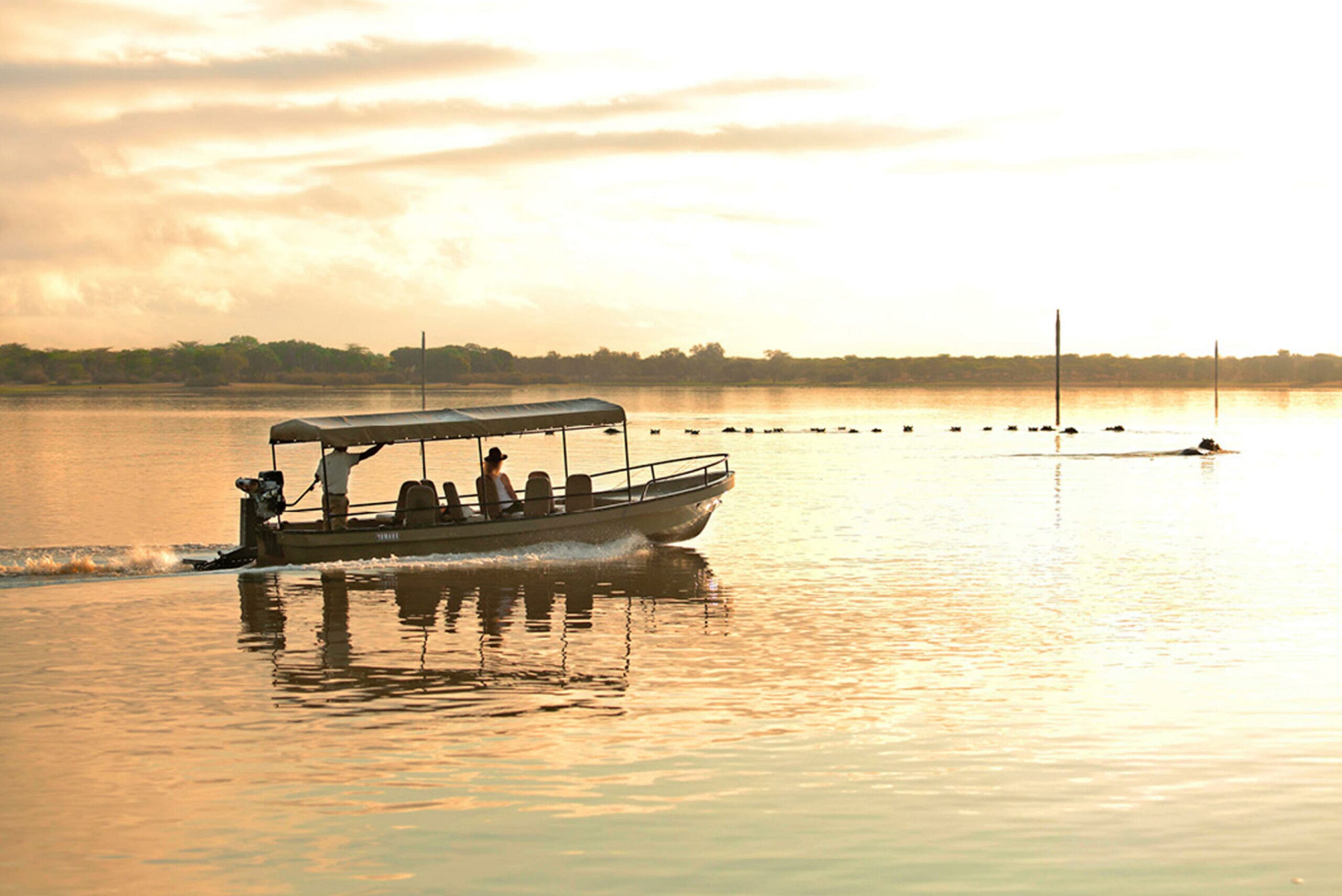 Roho-ya-Selous-Boating-safari-at-sunset-scaled