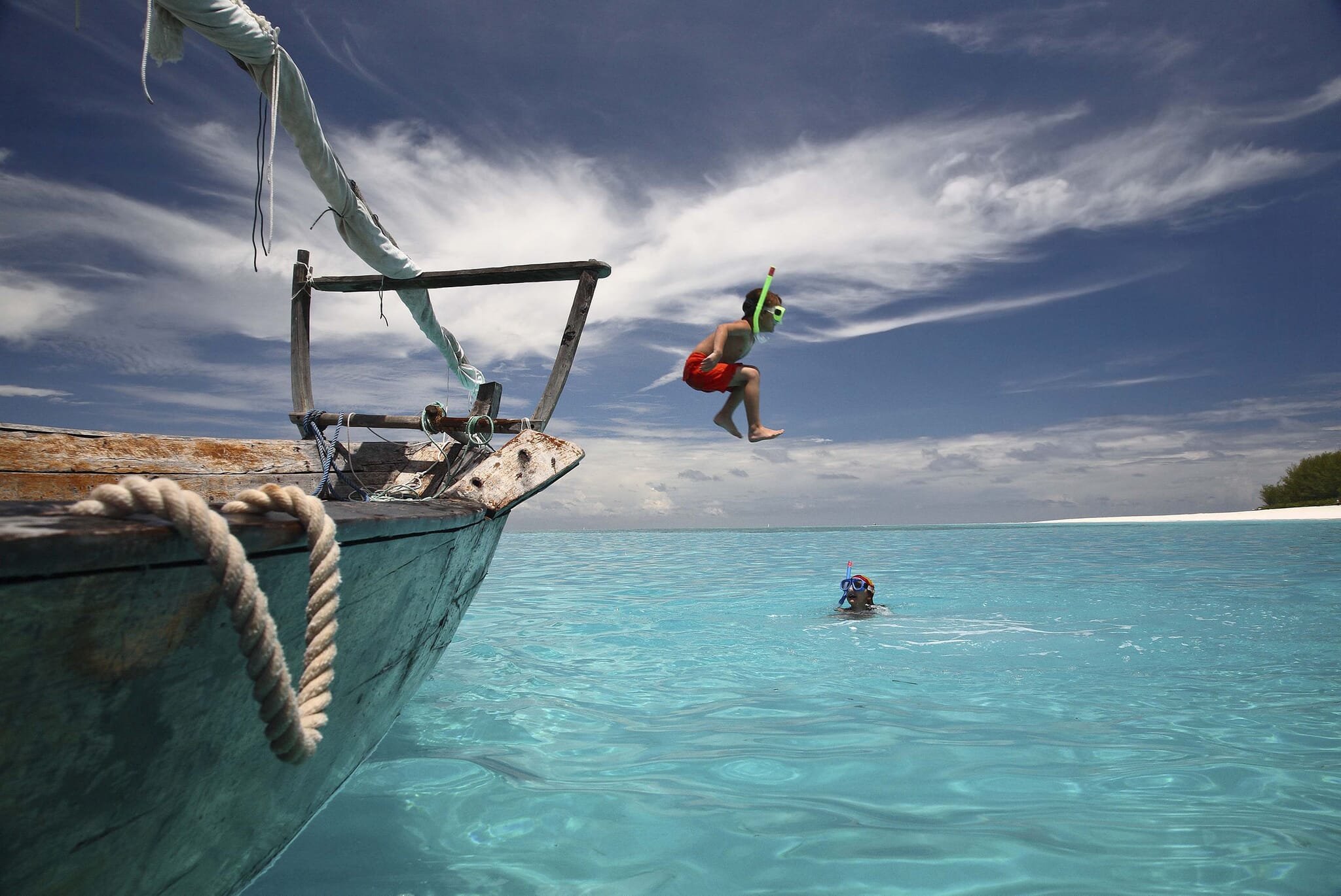 Mnemba Island dhow jump Zanzibar